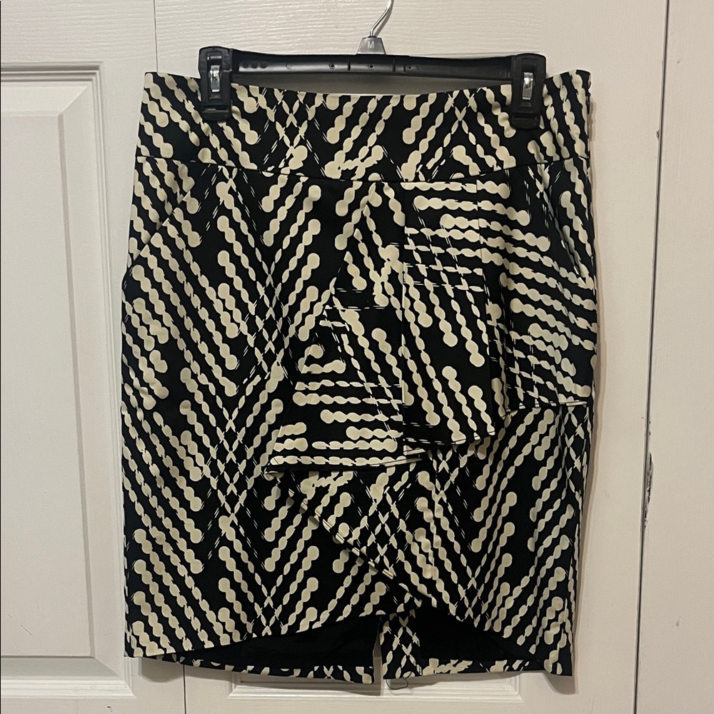 The Limited Black and Cream Geometric Skirt